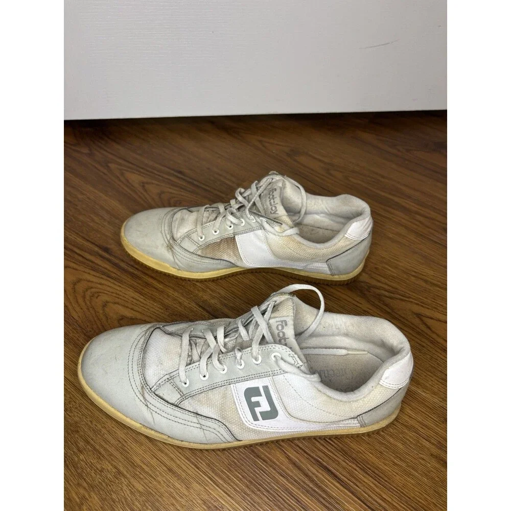 FootJoy 45375 Golf Shoes Mens 10 M White Good Spikeless Athletic Sneakers‎